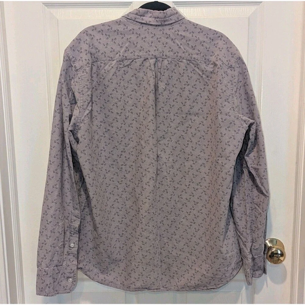 Cottagecore Preppy Yacht‎ J.Crew Men's Purple Xoxo Print Button Down Shirt b